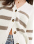 Фото #4 товара Selected Femme Bloomie cardigan in white cream stripe