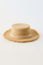 Boater hat with tie