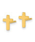 Stainless Steel Polished Yellow IP-plated Cross Earrings