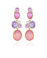 ფოტო #1 პროდუქტის Gold-Tone Lilac Violet Glass Stone Dangle Drop Clip-on Earrings