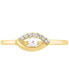 EFFY® Cultured Freshwater Pearl (4mm) & Diamond (1/20 ct. t.w.) Evil Eye Ring in 14k Gold