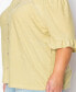 ფოტო #7 პროდუქტის Plus Size Swiss Dot Button Front Ruffle Sleeve Top