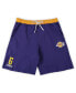 ფოტო #1 პროდუქტის Men's Lebron James Purple Los Angeles Lakers Big and Tall French Terry Name & Number Shorts