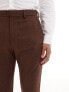 ASOS DESIGN wedding skinny wool mix suit trouser in brown basketweave texture