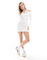 Tommy Jeans Off the Shoulder Mini Dress in White