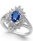 Фото #1 товара Кольцо Macy's Sapphire & Diamond in 14k White Gold.