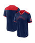 Фото #2 товара Men's Navy, Red Cleveland Indians Cooperstown Collection True Classics Walk-Off V-Neck T-shirt