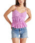 ფოტო #2 პროდუქტის Women's Solange Pleated Smocked-Back Peplum Top