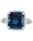 EFFY® London Blue Topaz (5-1/3 ct. t.w.) & Diamond (1/4 ct. t.w.) Statement Ring in 14k White Gold