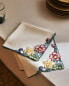 Pack of embroidered floral ramie napkins (pack of 2)