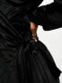 Фото #5 товара In The Style exclusive velvet tie side mini dress in black