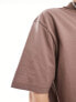 ASOS DESIGN oversized turtle neck t-shirt in brown