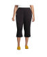 Plus Size Sport Knit High Rise Elastic Waist Capri Pants