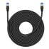 Фото #1 товара Szybki kabel sieciowy LAN RJ45 cat.7 10Gbps plecionka 15m czarny