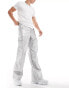 Фото #10 товара ASOS DESIGN wide leg parachute cargos trousers in silver