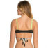 Фото #2 товара Hurley Womens Swimwear Tomboy Stripe Lined Wrap Black Gray Bikini Top Size S