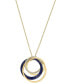 ფოტო #1 პროდუქტის EFFY® Sapphire (1/2 ct. t.w.) & Diamond (1/6 ct. t.w.) Interlocking Rings 18" Pendant Necklace in 14k Gold