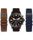 ფოტო #1 პროდუქტის Men's Chronograph Interchangeable Strap Watch 45mm Gift Set