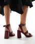 Фото #4 товара RAID Wide Fit Neesha block heeled sandals with buckles in burgundy