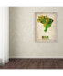 Фото #3 товара Naxart 'Brazil Watercolor Map' Canvas Art - 24" x 32" x 2"