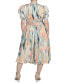 ფოტო #2 პროდუქტის Women's Printed Puff-Sleeve Midi Dress