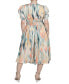 Women's Printed Puff-Sleeve Midi Dress