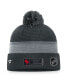 Фото #3 товара Men's Charcoal Washington Capitals Authentic Pro Home Ice Cuffed Knit Hat with Pom