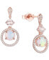 ფოტო #1 პროდუქტის Multi-Gemstone (1-5/8 ct. t.w.) & Diamond (1/4 ct. t.w.) Drop Earrings in 14k Rose Gold