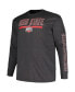 Men's Heather Charcoal Ohio State Buckeyes Big and Tall Two-Hit Graphic Long Sleeve T-shirt
