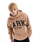 ASOS DARK FUTURE oversized hoodie with front embroidery in beige borg WARM TUAPE, S - фото #12