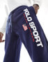 Фото #4 товара Polo Ralph Lauren Sports capsule flag logo cuffed joggers in navy