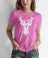 ფოტო #1 პროდუქტის Women's Santa's Reindeer Word Art T-shirt