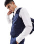 Фото #1 товара ASOS DESIGN slim suit waistcoat in navy pinstripe