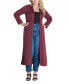 Фото #1 товара Plus Size Long Duster Open Front Knit Cardigan Sweater