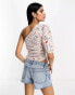 Фото #4 товара ASOS DESIGN one shoulder festival top with ruched side in paisley print