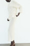 Фото #6 товара Однотонная трикотажная юбка миди из смесового льна ZARA