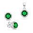 Sparkling silver jewelry set with zircons SET230WG (earrings, pendant)