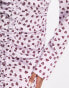 Фото #4 товара ASOS DESIGN gathered waist midi satin shirt dress in lilac floral