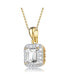 Фото #2 товара Sterling Silver White Gold Plating Cubic Zirconia Asscher Cut Drop Pendant