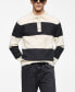 Фото #1 товара Men's Ribbed Striped Knitted Polo Shirt