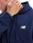 New Balance sport essentials logo french terry full zip in blue