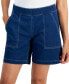 Women's Denim Mid-Rise Pull-On Shorts, Created for Macy's