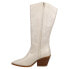 Corkys Howdy Tall Snip Toe Pull On Womens White Casual Boots 81-0018-WTWH