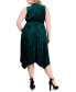 Фото #2 товара ASL Plus Size Pleated-Skirt Crushed Velvet Midi Dress