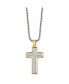 Фото #2 товара Chisel laser Cut Center Moveable Cross Pendant on Rope Chain Necklace