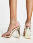 Фото #6 товара Simmi London Wide Fit Inez block heel embellished sandals in gold