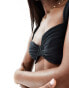 Hollister co-ord ribbed underwire bikini top in black