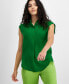 Фото #1 товара Women's Button-Front Cap-Sleeve Popover Top, Created for Macy's