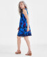 Фото #2 товара Petite Brenton Border-Print Flip Flop Dress, Created for Macy's