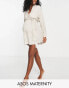 ASOS DESIGN Maternity belted shirt beach dress in natural